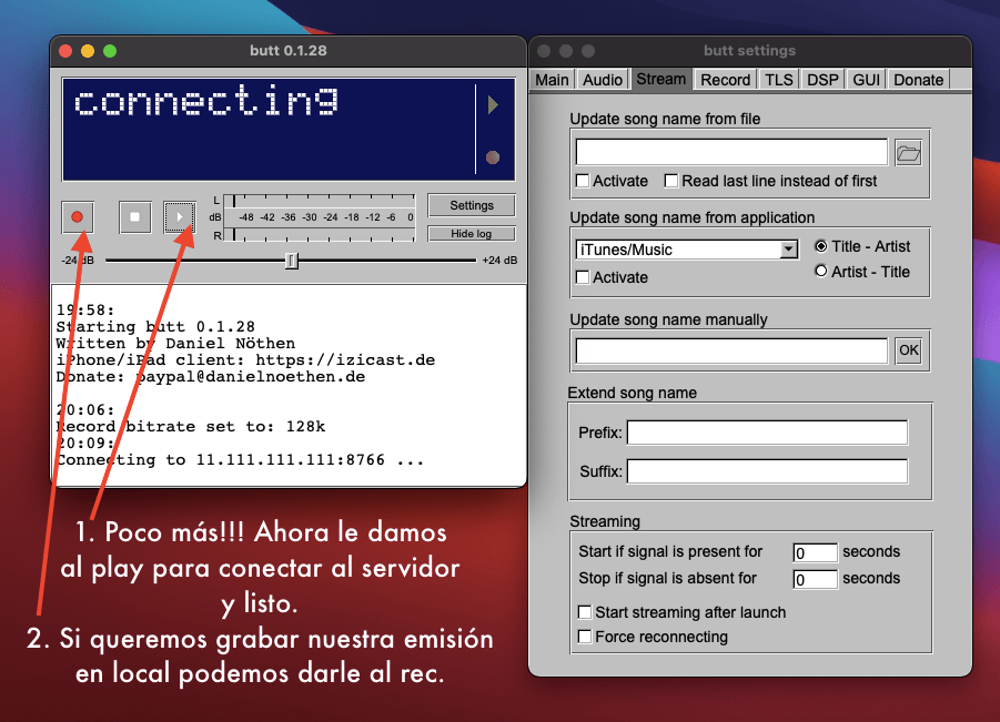 Conectar y emitir tu radio con BUTT